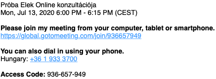 Visszaigazoló email